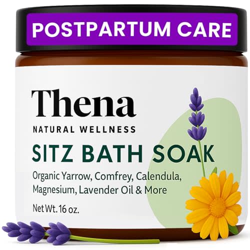 Best Organic Sitz Bath Soak for Postpartum Recovery Care New Mom Essentials & Natural Hemorrhoid Treatment, 100% Natural & Gentle with Pure Epsom and Dead Sea Salts Witch Hazel Lavender Essential Oil