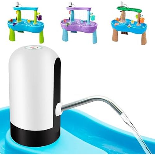Water Table Pump: 3 Hours of Non-Stop Work Fun for Kids Battery Powered Water Outdoor Pump for Water Table White