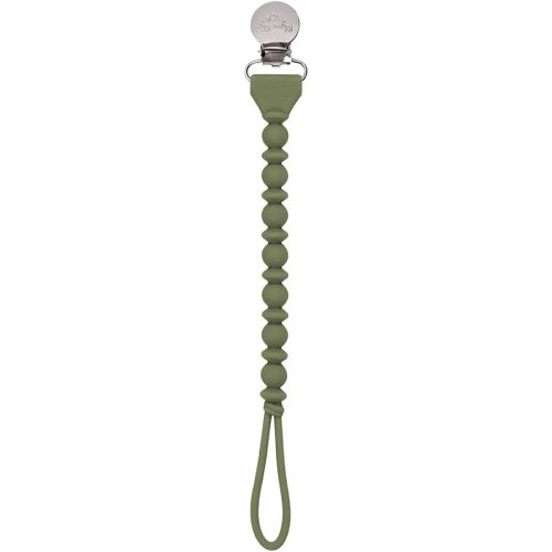 Itzy Ritzy Silicone Pacifier Clip; 100% Food Grade Silicone Pacifier Strap with Clip Keeps Pacifiers, Teethers & Small Toys in Place; Features One-Piece Design & Silicone Cord (Camo)