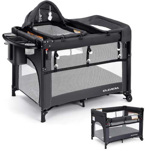 5 in 1 Pack n Play,Baby Bedside Bassinet Sleeper