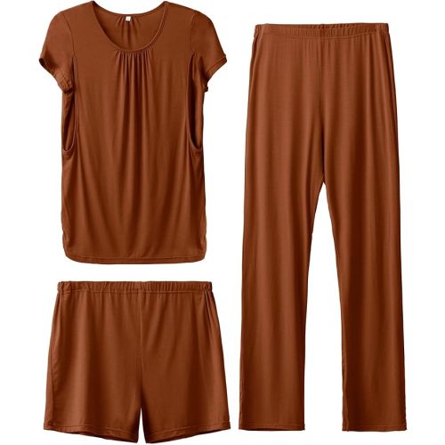 SUNNYBUY Womens Maternity Nursing Pajamas Set 3 Piece Breastfeeding PJS | Pregnancy Must Haves, Labor & Delivery Essentials, Going Home Outfit, Postpartum Lounge Set