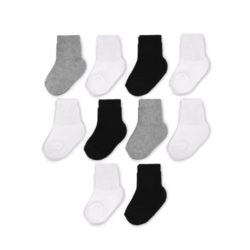 Wonder Nation Unisex Crew Socks, 10 Pack, 0M- 6M