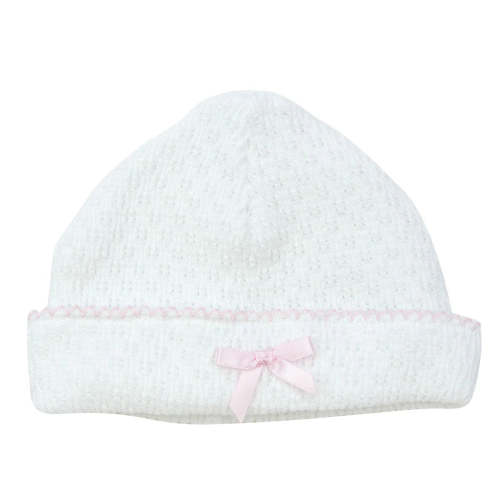 Knit Saylor Beanie With Bow- Pink