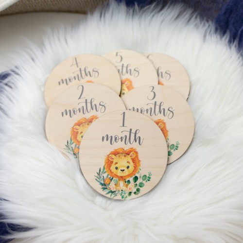 Lion Milestone Cards, Baby Milestone Lion Milestone Markers, Wood Milestone Cards, Baby Milestones, Photo Prop, Lion Nursery Theme S8