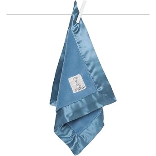 Little Giraffe Baby Blanket - Luxe Soft Blanket with Satin Trim - Baby Stroller Blanket - Newborn Baby Essentials & Baby Gifts - 17" x 17" - Cornflower