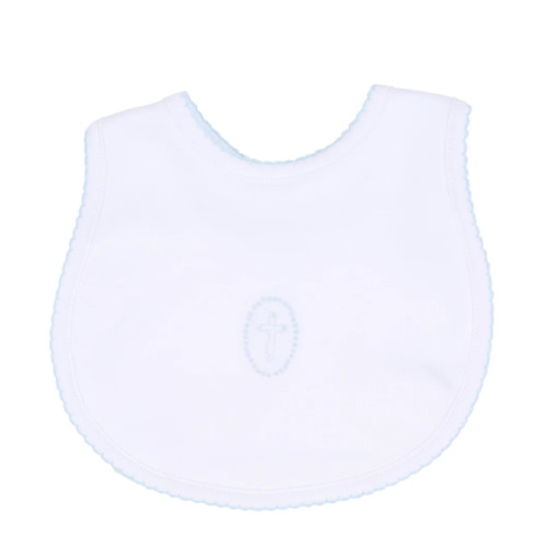 Blessed Embroidered Bib - Blue