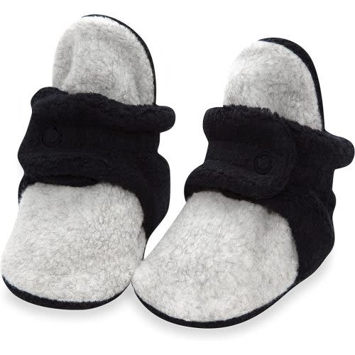 Zutano Unisex Fleece Baby Booties, Soft Sole and Non Slip | Stay On Slipper Socks for Infant/Toddler, Girls, Boys 3-24 Months