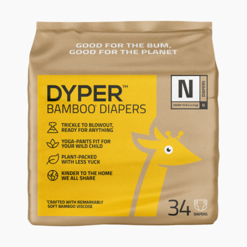DYPER Bamboo Viscose Baby Diapers - Newborn, 34 Count