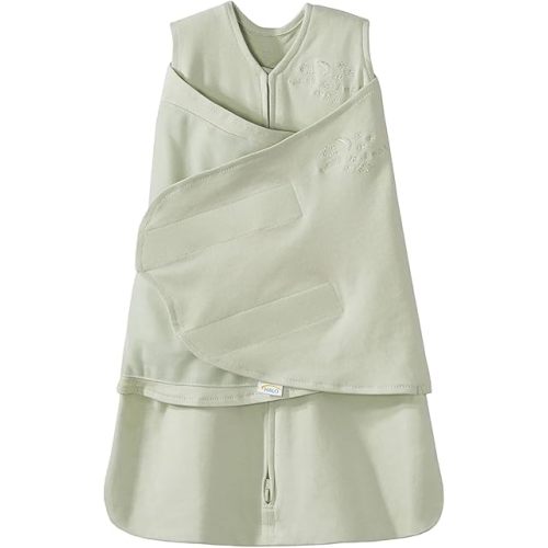 HALO 100% Cotton Sleepsack Swaddle, 3-Way Adjustable Wearable Blanket, TOG 1.5, Sage, Small, 3-6 Months