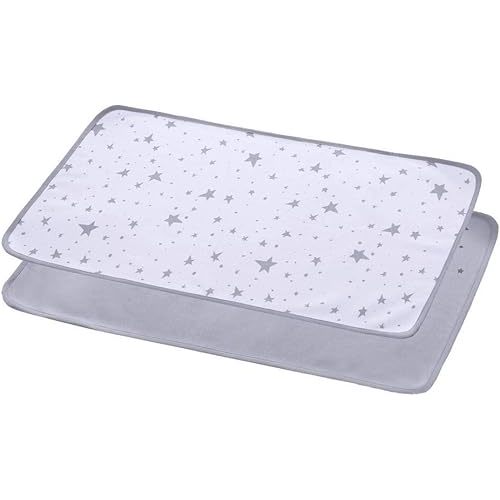 2Pcs Diaper Changing Pad Waterproof Baby Change Mats Bed Pads Washable Soft Cotton Reusable Underpads Incontinence Pad for Baby Toddler Kids Elderly Pet (L, Grey)
