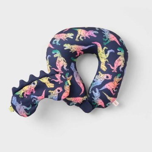 Kids' Neck Pillow and Eye mask Set Dino - Cat & Jack™