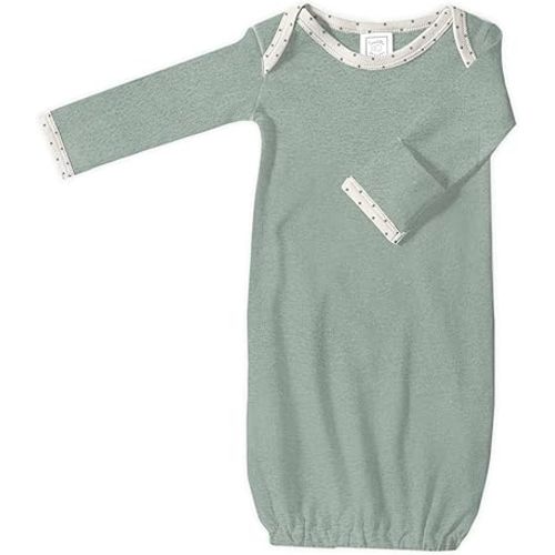 SwaddleDesigns Softest Cotton Baby Pajama Gown with Foldover Mitten Cuffs for Infant Boy and Girl, Newborn, 0-3 Months