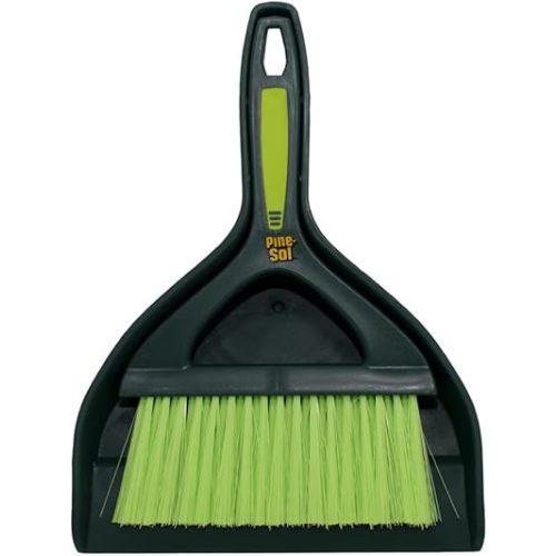 Pine-Sol Mini Dustpan and Brush Set | Nesting Snap-On Design | Portable, Compact Dust Pan and Hand Broom for Cleaning, Green