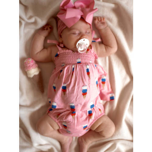 Smocked Set, Pink Ice Cream