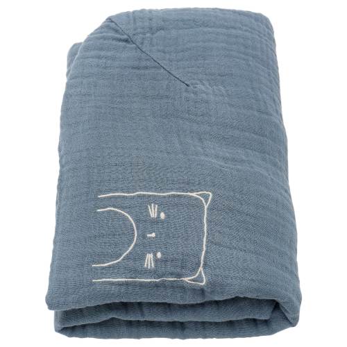 VÄDRA Cover for changing pad - beige/blue 18 7/8x29 1/8 "
