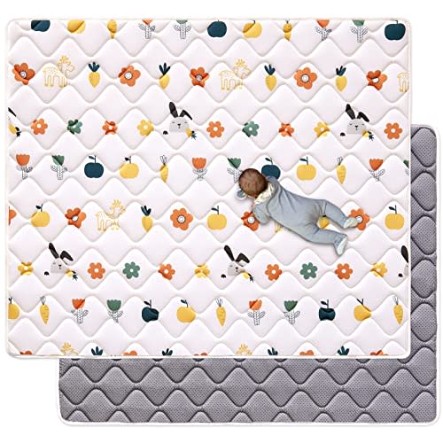 Premium Foam Baby Play Mat 6 ft x 4 ft, Extra Large Activity Playmats for Babies,Toddlers, Infants, Soft Thicker Sponge Baby Mat for Floor, Play & Tummy Time, Machine Washable for Easy Care