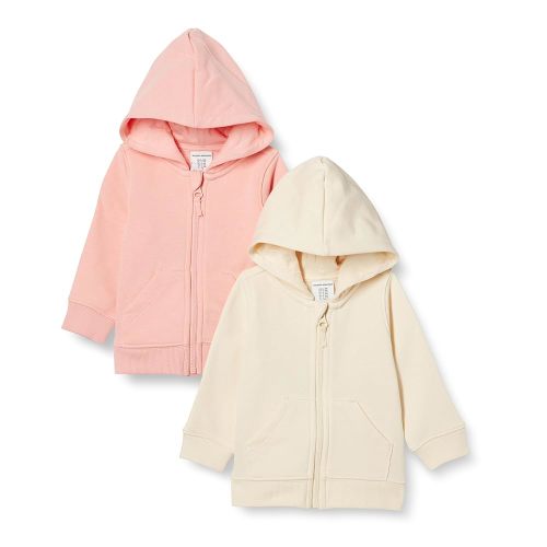 Amazon Essentials Unisex Toddlers and Babies' French Terry Zip-Up Hoodie, Multipacks