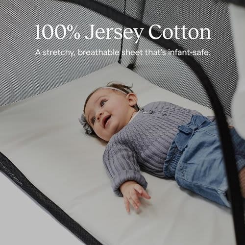Guava Lotus Travel Crib Sheet | 100% Cotton Fitted Sheet with Manufacturer-Approved Fit | Soft & Breathable Crib Sheet for Your Baby's Comfort | Unisex Sheet for Infants and Toddlers - New