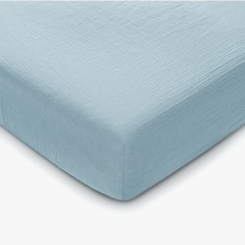Muslin Fitted Crib Sheet by Comfy Cubs - Sky Blue