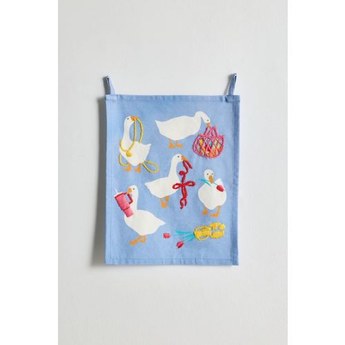 Cheeky Goose Embroidered Flag Tapestry