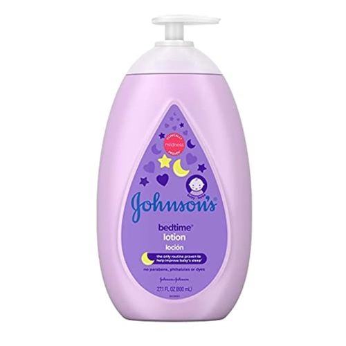 Johnson's Baby Bedtime Lotion, Soothing NaturalCalm Aromas, Gentle Nighttime Baby Lotion, Helps Relax & Soothe, Hydrating, No added Parabens & Dyes, 27.1 fl. oz