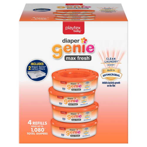 Playtex Diaper Genie Max Fresh Refill bags with Clean Laundry Scent and Anti-Microbial, 1,080 Count