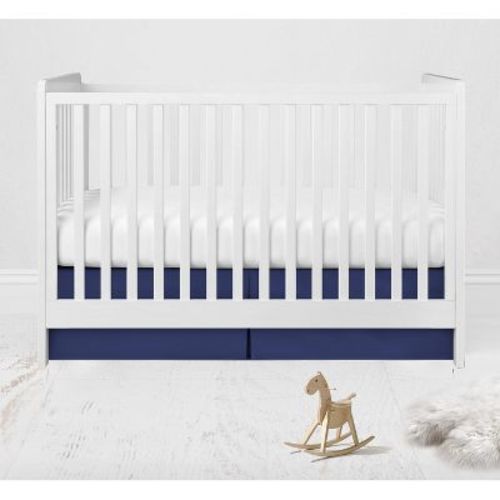Bacati - Solid Navy Crib Skirt