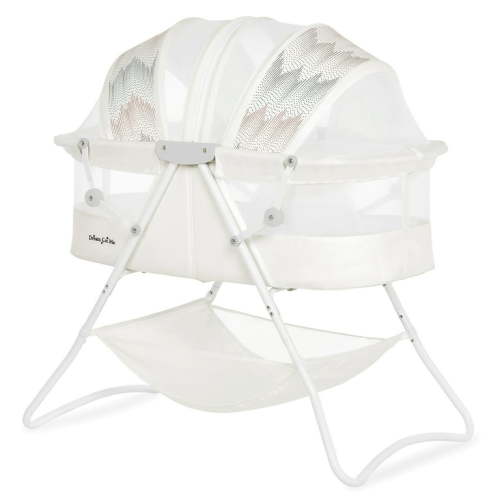 Dream On Me Karley Bassinet, Foldable Bedside Baby Sleeper, Dove White, Quick Fold, Easy Carry, Large Storage