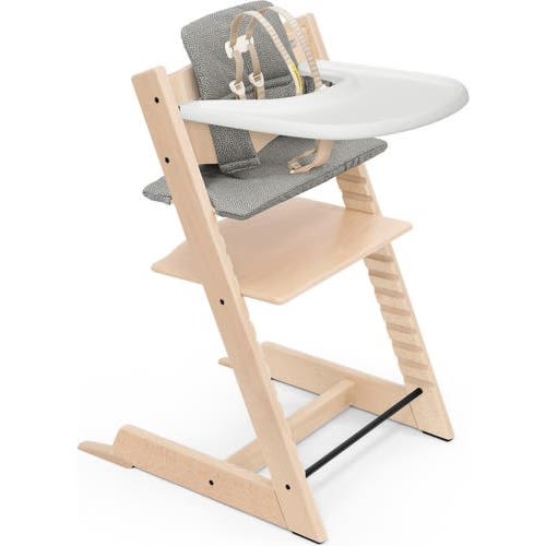 Tripp Trapp® Highchair, Baby Set, Cushion & Tray Set, Natural / Grey Dots