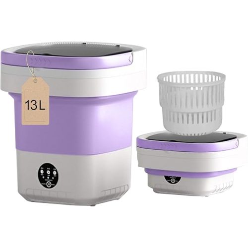 13L Foldable Washing Machine w/ Spin Basket