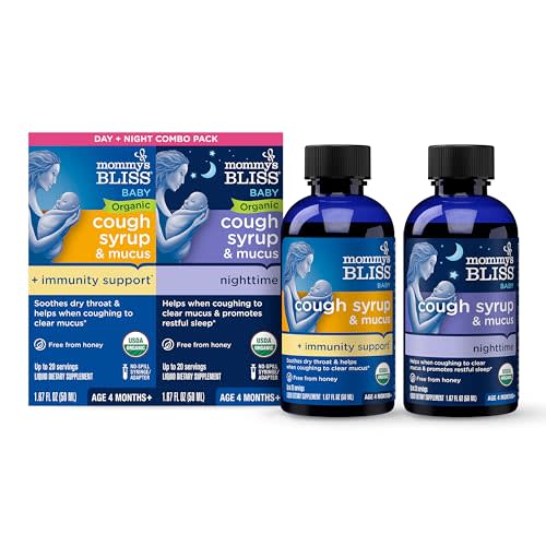 Mommy's Bliss Gripe Water Day & Night Combo, Infant Gas & Colic**, Gripe Water for Babies, Gentle & Safe, 1 Month+, 4 Fl Oz (Pack of 2)