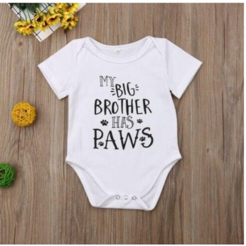 My Big Sister or Brother Has Paws Dog Onesie for Baby Boys & Girls – Bitsy Bug Boutique