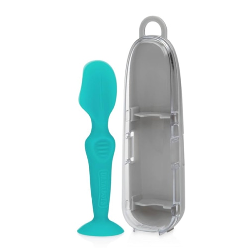 Dr. Talbot's Diaper Cream Brush for Babies - Diaper Rash Cream Applicator with Suction Base and Hygienic Case - Mini Size - Aqua Blue