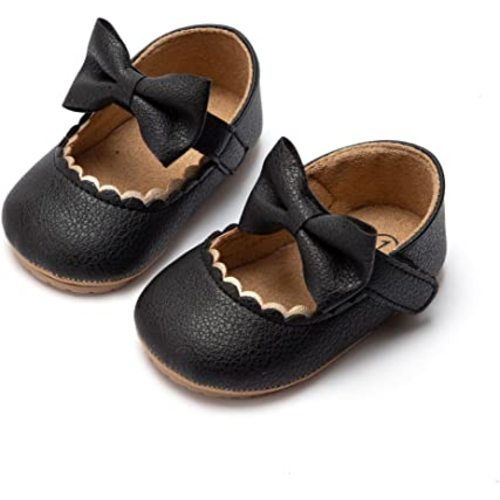 CENCIRILY Infant Baby Girls Mary Jane Flats Non Slip Soft Sole Prewalker Princess Wedding Dress Shoes