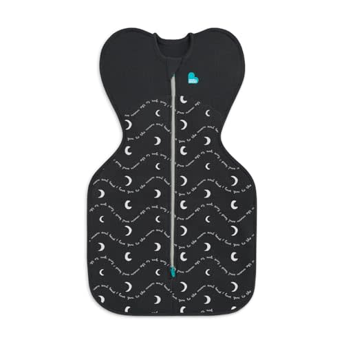 Love to Dream Swaddle UP, Baby Sleep Sack, Self-Soothing, Longer Sleep, Snug Fit Helps Calm Startle Reflex, New Born Essentials for Baby, Suitable for All Seasons, 13-19 lbs, Charcoal Moon Back
