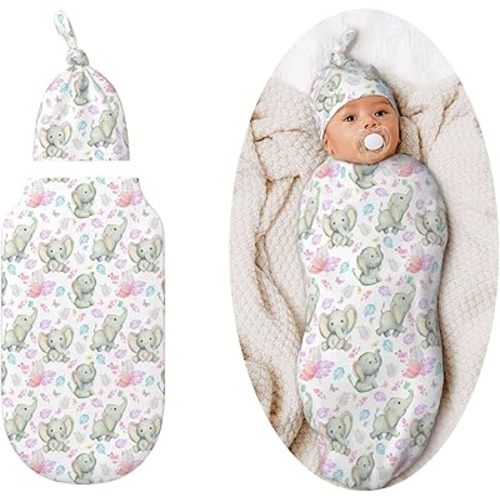 Elephant Swaddle Blankets Newborn Receiving Blanket Baby Swaddle Wrap Soft Sleeping Sack for Baby Girls Boys