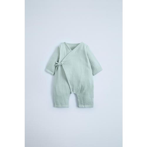 PLAIN MUSLIN WRAP JUMPSUIT - Sea green | ZARA United States