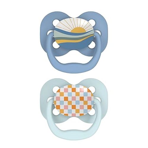 Dr. Brown's Advantage Baby Pacifier, Blue Sunrise, BPA Free, 2 Pack, 0-6m