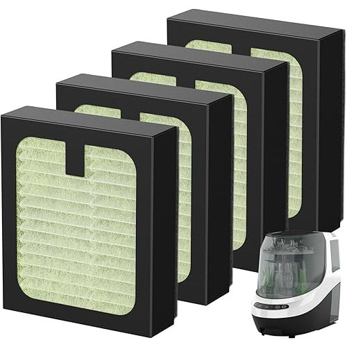 4 Pack HEPA Filter Replacement for Baby Brezza Baby Bottle Washer Pro, High Efficiency H13 True HEPA Filter, Air Clean Dust