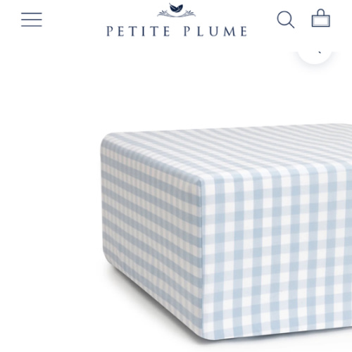 Luxe Premium Light Blue Gingham Crib Sheet