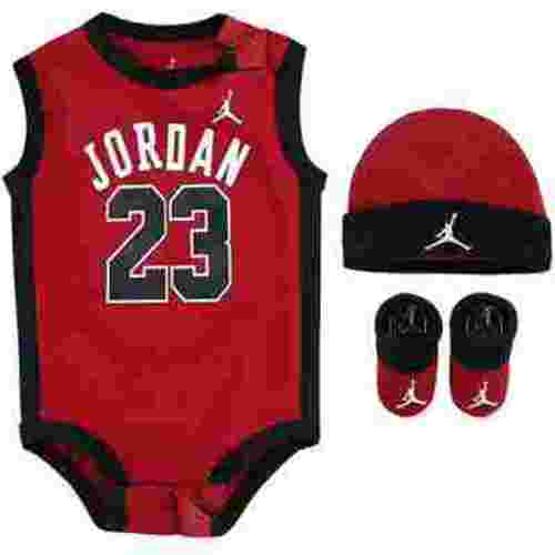 Nike Jumpman Air 23 3 Piece Baby Boys Clothing Set Size 0-6M, Color: Red/Black/White