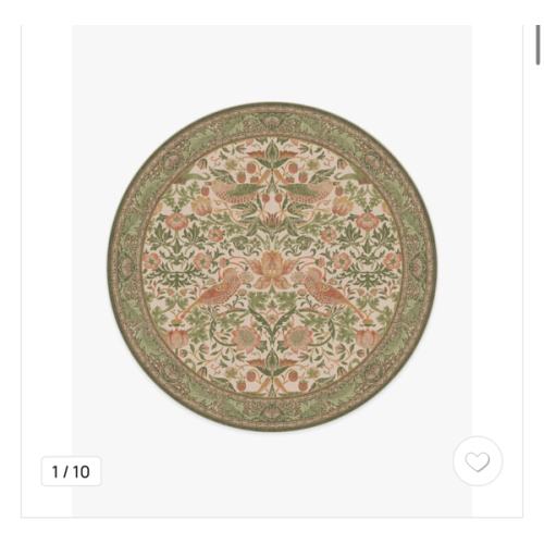 Morris & Co. Strawberry Thief Sage & Rose Tufted Rug | Ruggable