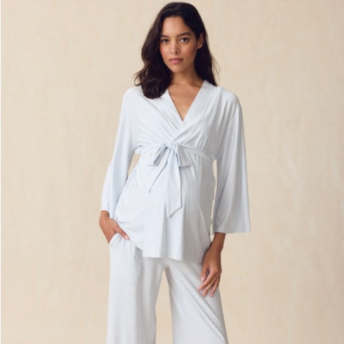 LAKE | Women | DreamModal™ Pajamas | Fog Maternity Kimono Bundle