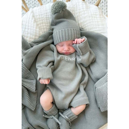 Personalized Printed Knit Sweater Bubble | Smoke