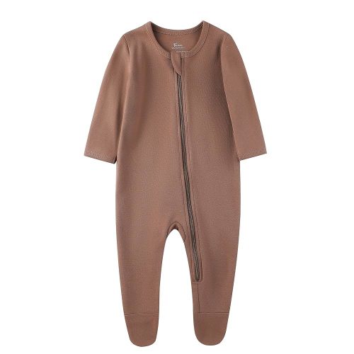O2 BABY Baby Boys Girls Organic Cotton Zip-Front Sleeper Pajamas, Footed Sleep 'n Play