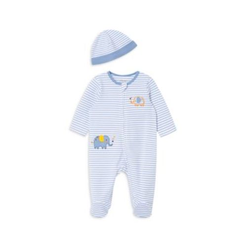 Boys' Cotton Striped Elephant Footie & Hat Set - Baby