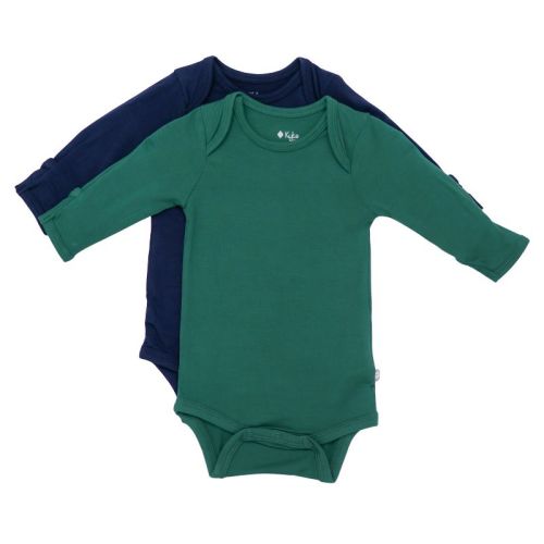 2-Pack Long Sleeve Bodysuit in Emerald and Navy