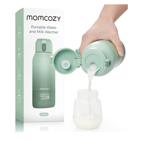 Momcozy Portable Milk Warmer for Travel – Dual Heating Modes for Breast Milk & Water, Portable Bottle Warmer with Fast Heating & Long Battery Life, 17 Ounces Large Capacity to Meet Your All-Day Needs