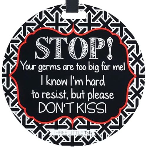 THREE LITTLE TOTS – No Kissing Baby Car Seat Sign or Stroller Tag - CPSIA Safety Tested