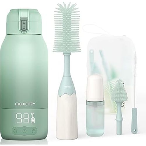 Momcozy Portable Milk Warmer for Travel & Bottle Brush Kit